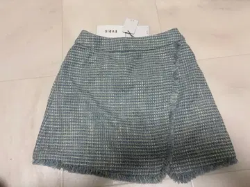EVRIS 파란색 트위드 미니스커트풍 팬츠