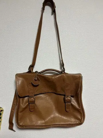 브라운 가죽 숄더백