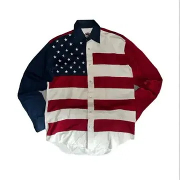 미국 국기 디자인 긴팔 셔츠