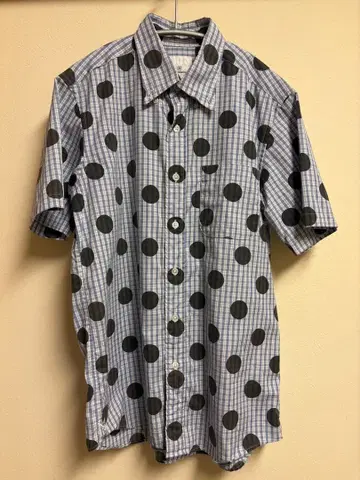 SOPH. 반팔 셔츠 체크 무늬 도트 물방울 패턴