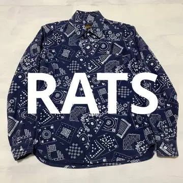 RATS 반다나 패턴 올 패턴 플란넬 긴팔 셔츠
