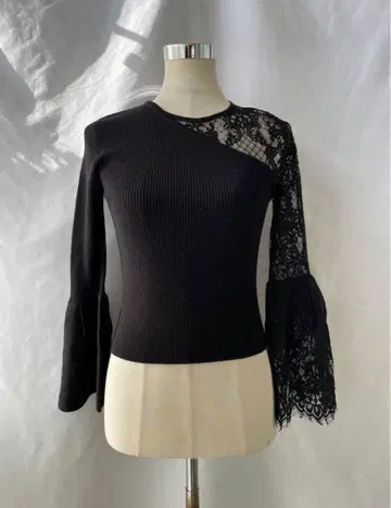 프레이 아이디 레이스 블랙 니트