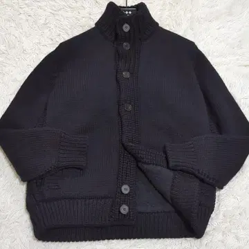 새상품급 L 폴스미스 근년 보아 안감 하이넥 니트 가디건