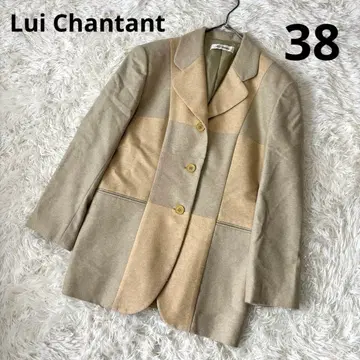 Lui Chantant 일본제 울 자켓 38 베이지 블로킹
