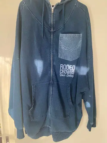 RODEO CROWNS WIDE BOWL 데님 지퍼 후드티