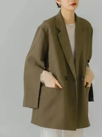 슬릿 슬리브 더블 자켓/KBF