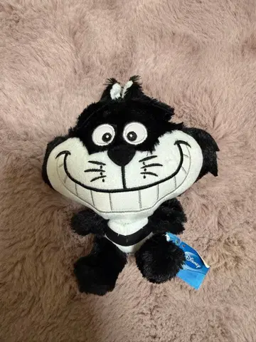 화이트 블랙 체셔 고양이 봉제 인형