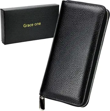 장지갑 남성용 라운드 지퍼 블랙 새상품 대용량 기프트 생일