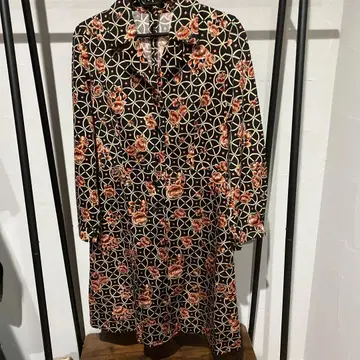 쇼와 레트로 원피스 장미와 서클