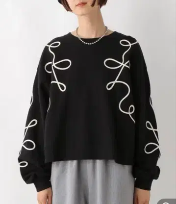 LEPSIM 코드 레이스 풀오버 상의 트레이닝복 맨투맨