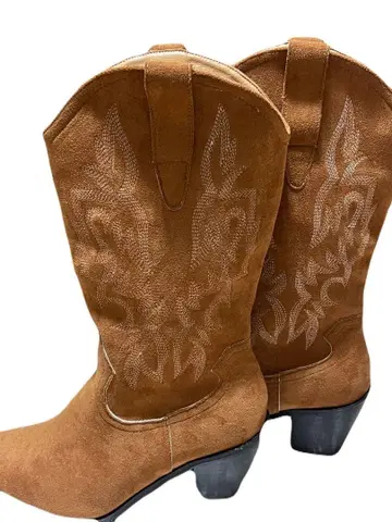 웨스턴 부츠 브라운 스웨이드