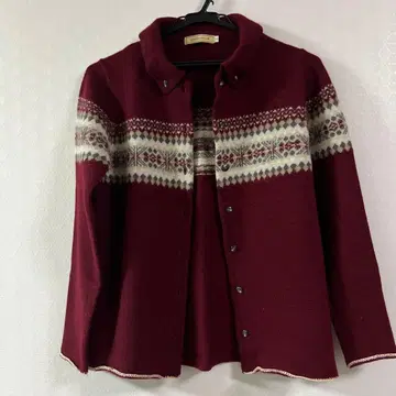 CROCODILE 노르딕 무늬 가디건 L 사이즈