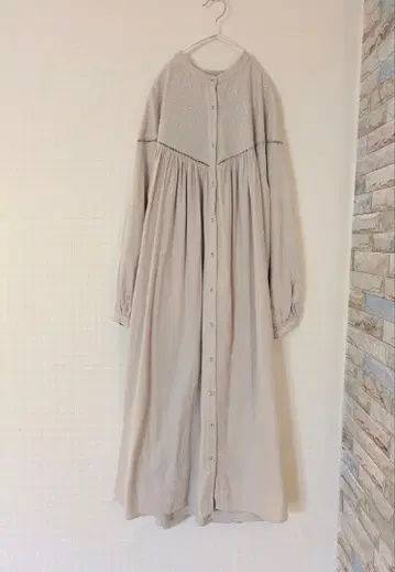 SM2 사만사 모스모스 전후 2way 자수 베이지 롱 원피스