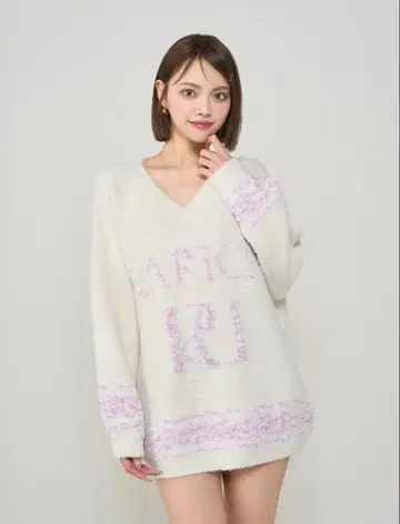 믹스 컬러 RD 니트 튜닉