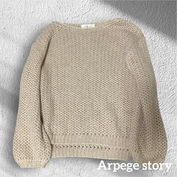 ArpegeStory 메쉬 니트 풀오버 라메 스팽글 핑크