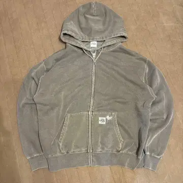 KIAO YORI NAKAMAI 카키 지퍼 후드티