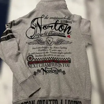 Norton 그레이 후드 부착 후드티 L