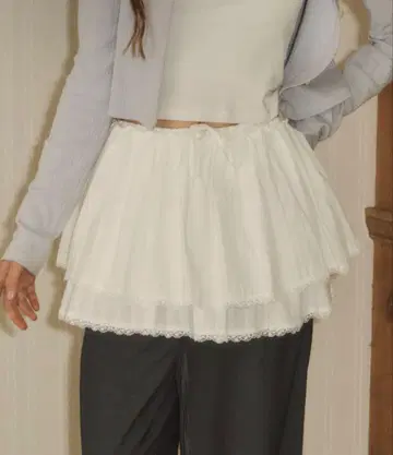 giunon 헴 레이스 코튼 스커트