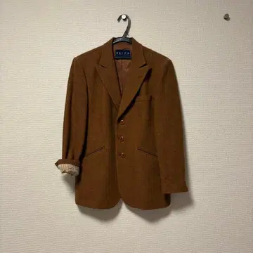 랄프 로렌 브라운 테일러드 자켓 울 혼방