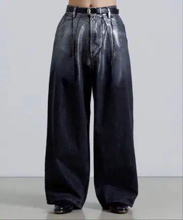 Foil 그라데이션 와이드 벌룬 데님