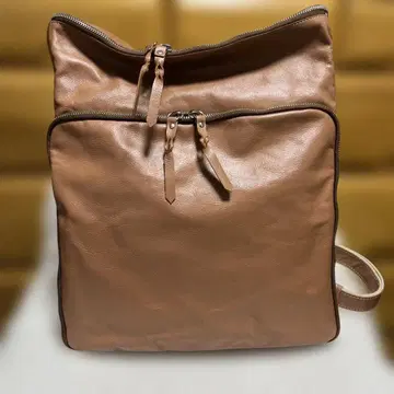 밀크티 브라운 대용량 백팩 일본제 천연 가죽