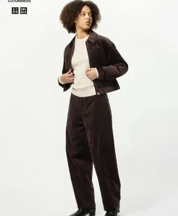 UNIQLO 코듀로이 커브 팬츠 S 다크 브라운