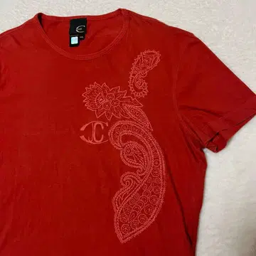 Roberto Cavalli 레드 T셔츠 XXL 자수 아카이브