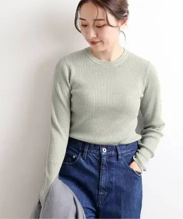 IENA 이에나 3 x 3 리브 크루넥 풀오버