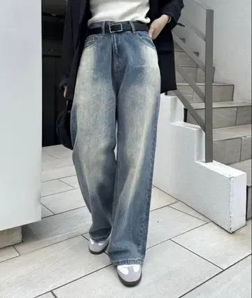 mystic 오버 다이 와이드 데님