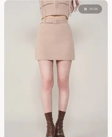Darich 벨트 니트 미니스커트