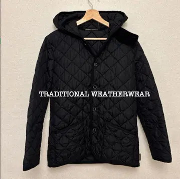 트래디셔널 웨더웨어 남성용 퀼팅 코트 블랙 M