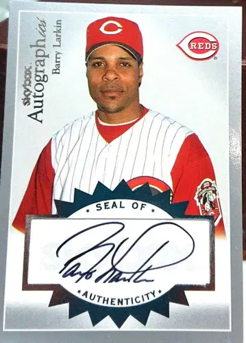 배리 라킨 barry larkin 사인 카드 auto topps
