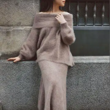 noble x laubeblanc 캐시미어 오프숄더 니트