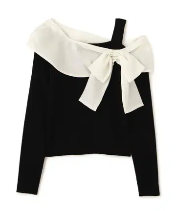 JILLbyJILLSTUART 아시메 리본 니트 FR 블랙