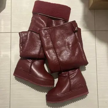 YELLO 롱 어그 부츠 와인 레드 레어 컬러