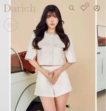 다리치 컴팩트 트위드 숏팬츠 체인 트위드 숏 자켓