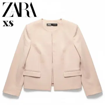 새상품급 ZARA 노카라 자켓 테일러드 자켓 핑크 XS