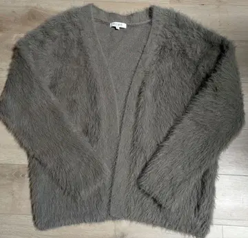 PLST 브라운 퍼 가디건 M 사이즈