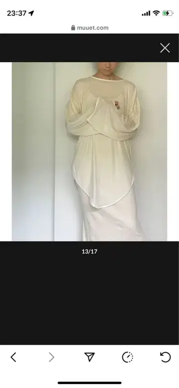 SHERBET TOPS 롱 슬리브 뮤엣 베이 enof