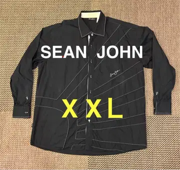 Sean John 숀 존 블랙 긴팔 셔츠 XXL 빅사이즈
