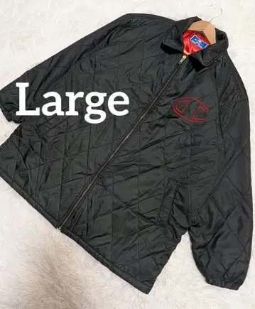 챔피온 large 구제 의류 블랙 퀼팅 나일론 자켓 다운 자켓