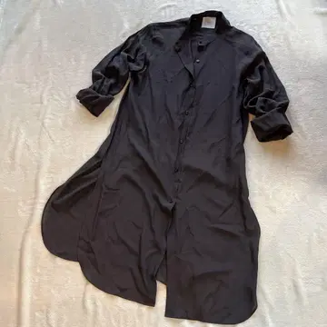 이에나 러브르 셔츠 원피스 노카라 실크 100% 브라운