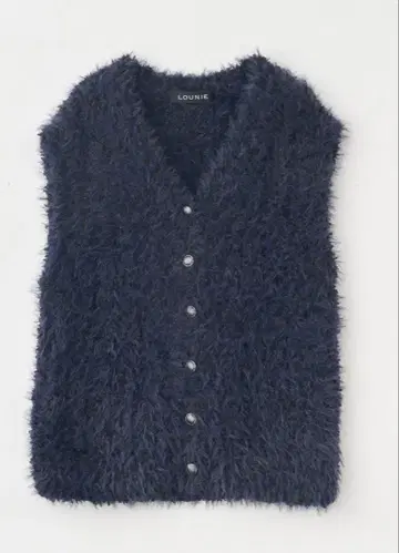 LOUINE 네이비 퍼 베스트 슬리브리스