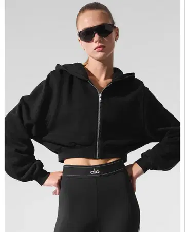 alo 집업 후디 S 사이즈 블랙