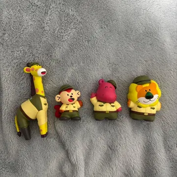 타베코 동물 천왕사 동물원 피규어 (기린, 원숭이, 하마, 사자)