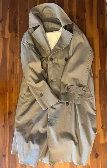 컨디션 최상 무인양품 발수 트렌치코트 XXS XS 그레이쉬 브라운