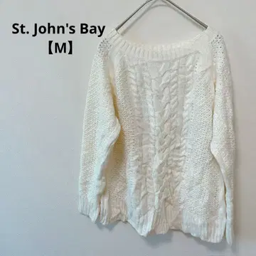 새상품급 St. John's Bay [ M ] 화이트 니트 스웨터
