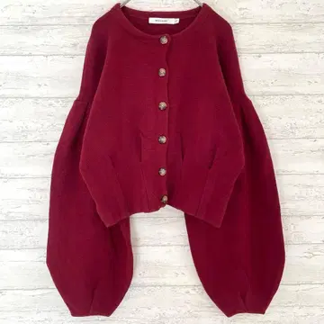 마우지 moussy 숏 기장 가디건 [ F ] 볼륨 소매 여성스러운