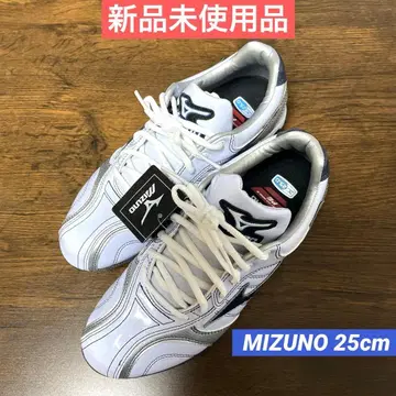[ 미사용 새상품 ] MIZUNO 스파이크 슈즈 25cm 화이트 컬러