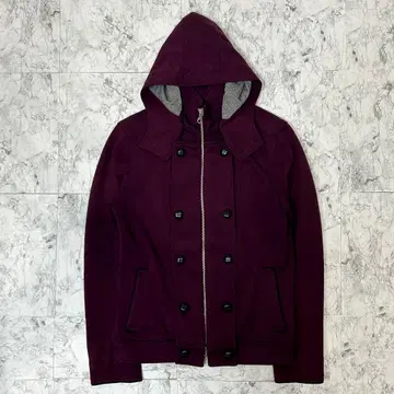 MICHEL KLEIN homme 더블 지퍼 후디드 코트 퍼플